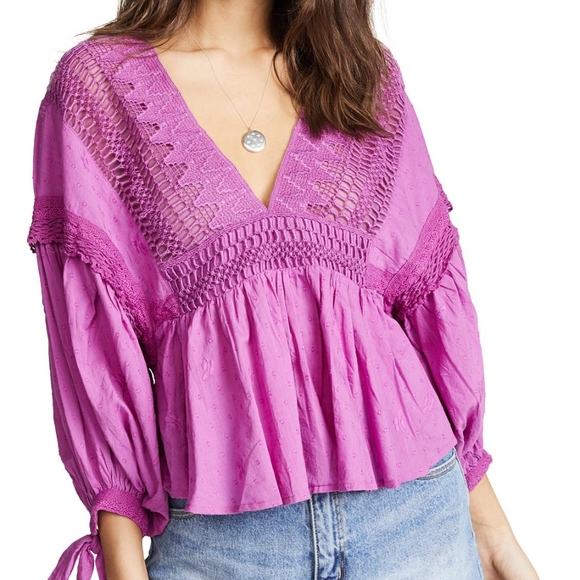 Free People Tops - Free People Drive You Mad Blouse Lilac Purple XS